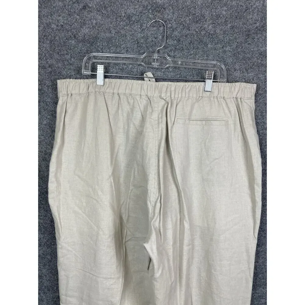 Men's Havanera Classic-Fit Linen-Blend Drawstring Pants in Stone/Natural, XL/TG‎